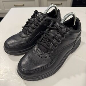 Rockport World Tour Walking Shoes MENS Black Leather Lace Up Sneakers 6.5 M